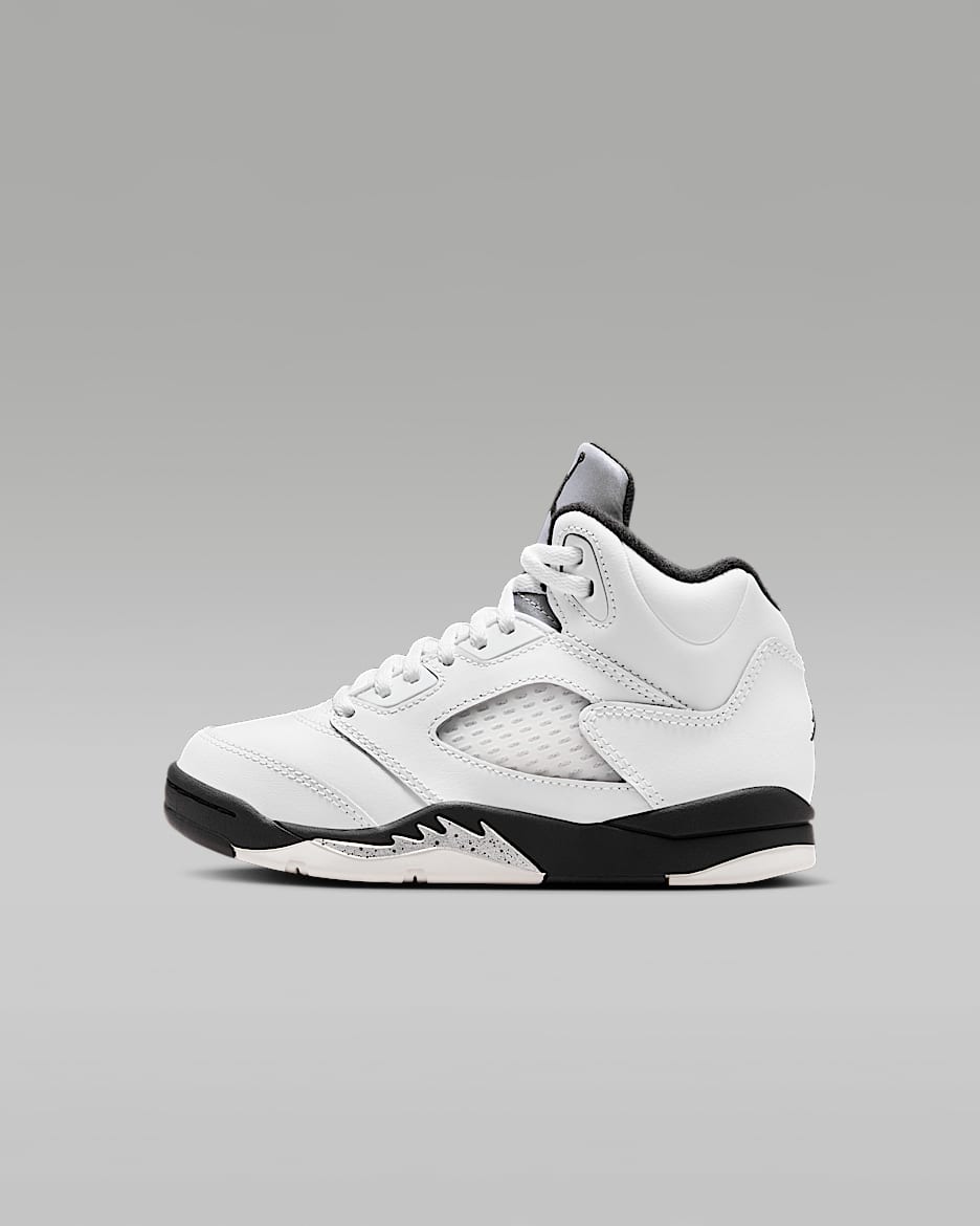 Jordan 5 Retro Black and White Little Kids Shoes. Nike